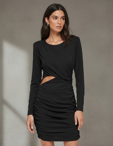 Vestido dama Guess panza abierta espalda fruncida